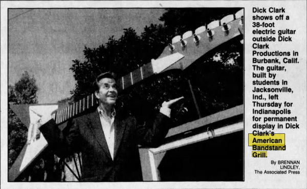 Dick Clarks American Bandstand Grill - Oct 07 1994 Article (newer photo)